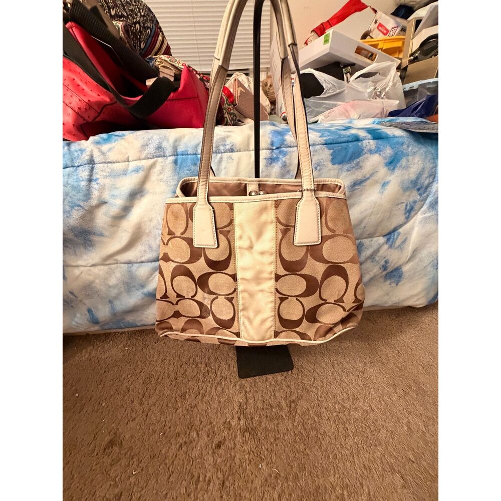 Coach Classic Brown Print/Cream Handbag